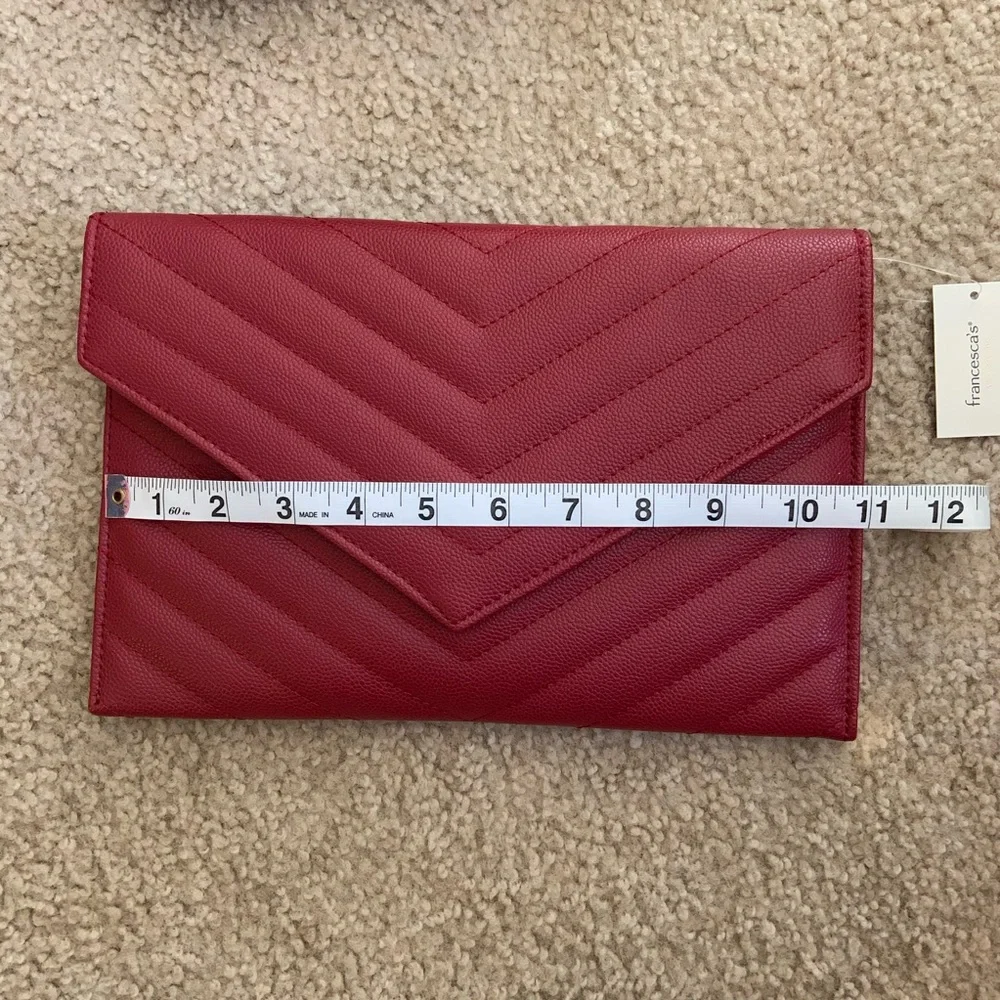 NWT Francescas Quilted Envelope Clutch with Chain